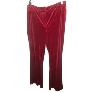 EXPRESS Red Pull-On Wide Leg Velveteen Velour Dress Pants Size XL NWT whimsigoth